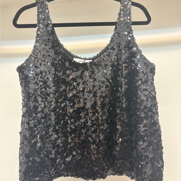 NWT Black Sequin Sleeveless Top - Picture 7 of 7